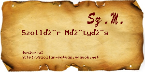 Szollár Mátyás névjegykártya