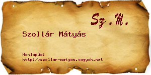 Szollár Mátyás névjegykártya