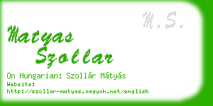 matyas szollar business card